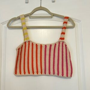 Target Future Collective Striped Crochet Crop Top size medium